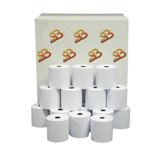 CASSA STAMPA OMOLOGA TIPO CARTA   TERMICA GR 55 QTÀ PER CONFEZIONE  5 ROTOLI   FORO ANIMA  12 MM   DIAMETRO  78 MM  LARGHEZZA   80 MM