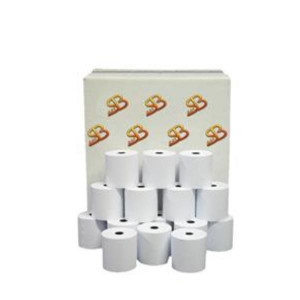 CASSA STAMPA OMOLOGA TIPO CARTA   TERMICA GR 55 QTÀ PER CONFEZIONE  10ROTOLI   FORO ANIMA  12 MM   DIAMETRO 53  MM  LARGHEZZA   57 MM