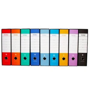 Registratori Nero  formato protocollo - dorso 8cm - f.to 28 5x35 cm giallo