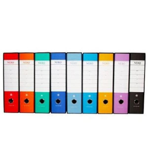 Registratori Nero  formato protocollo - dorso 8cm - f.to 28 5x35 cm nero