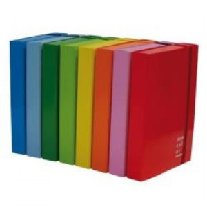 CARTELLA CON ELASTICO PIATTO NEW COLOR  3 LEMBI  DORSO 10 CM COLORE ROSSO