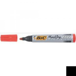 Bic Marking 2000 rosso punta tonda tratto 1 7 mm -Bic- fusto in plastica design conico  inchiostro a lunga durata (conf.12)