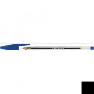 Penna a sfera Cristal blu  punta Large -Bic- fusto esagnale trasparente per il controllo dell inchiostro (conf. 50 pz)