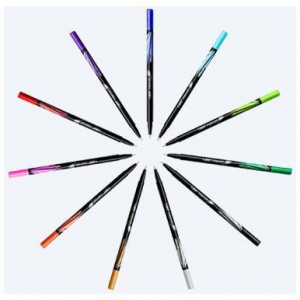 CONF12 PENNA P.FIBRA 0,4MM COL.ROSA