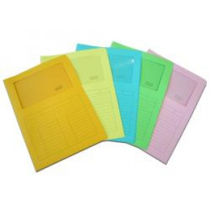CF50CARTELLINA SINTEX AZZURRO C/FINESTRA 115GR
