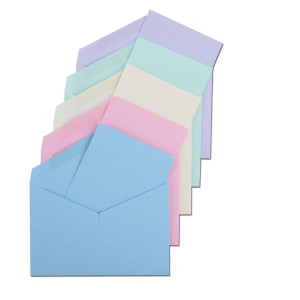 CONFEZIONE 100 BUSTE CON BIGLIETTO COLORE CELESTE                     FORMATO 4 (75 X 112 MM) - GRAMMI 100/225