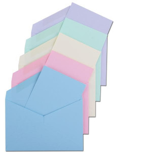 CONFEZIONE 100 BUSTE CON BIGLIETTO COLORE ROSA                        FORMATO 9 (90 X 140 MM) - GRAMMI 100/225