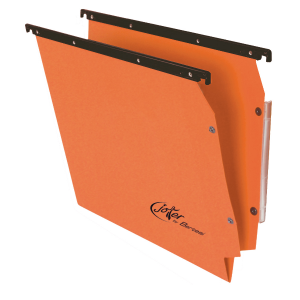 Cartelle sospese per armadio Linea Joker Serie 414 F Link colore arancione    interasse 33 cm  F.do a V (conf.25)