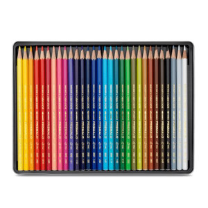 CARAN D ACHE PRISMALO AQUARELLE SCATOLA IN METALLO CON 30 COLORI      LE MATITE PREDILETTE DAGLI ARTISTI E DAI CREATIVI DI PROFESSIONE