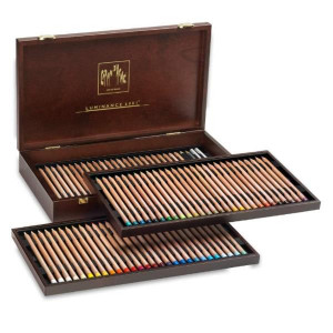 Matite permanenti Luminance in cofanetto legno - 76 colori