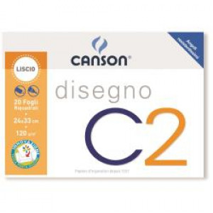 ALBUM CANSON DISEGNO C2 4 ANGOLI RIQUADRATO 24x33cm 120g