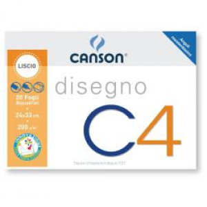 ALBUM CANSON DISEGNO C4 4 ANGOLI RIQUADRATO 24x33cm 200g