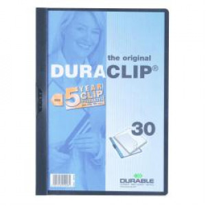 Cartellina Duraclip dorso 3 mm  PVC  capacità 60 fogli A4  clip in acciaio con garanzia 5 anni  col nero  (conf.25)