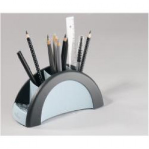Portapenne Vegas con 5 comparti per matite  penne  fermagli  forbici  gomma  gommini antiscivolo colore nero