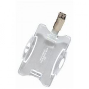 CF2 Portabadge rigido clip metallo