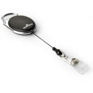 CHIOCCIOLA YO-YO STYLE OVALE CON GANCIO PER PASSANTI; FILO RETRATTILE DA 80 CM E FASCETTA DI AGGANCIO.