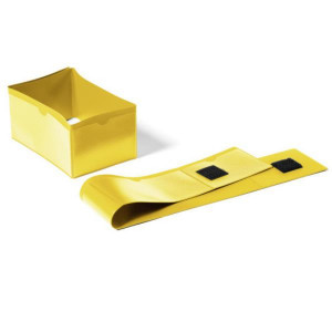 BUSTE PER IDENTIFICAZIONE CON FASCIA A STRAPPO PER IL FISSAGGIO AL    PIEDE DEL PALLET/DIM.INT.140X65/90X65MM(LXH)EST.596X75X0,8MM (LXHXP)