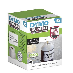 Etichette DYMO LW Durable Extra formato  104x159 mm - Bianco - PERMANENTE - 200 etichette x 1 rotolo/i  (solo per LW 4XL)