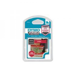 DYMO D1 Durable - 12 mm x 3 m       Bianco/Rosso PERMANENTE