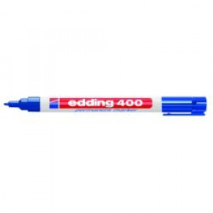 Marcatore permanente 400 colore blu  p/fine tonda  1mm (Conf. 10 pz)