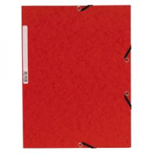 Cartellette 3 lembi con elastici in cartoncino lustré 355 g etichetta sul dorso A4 Rosso