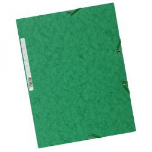 Cartellette 3 lembi con elastici in cartoncino lustré goffrato 425 g etichetta sul dorso Dorso 20 mm A4 Verde