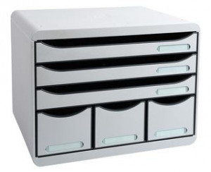 Custodia orizzontale Bianca con 6 cassetti,  35,5x27x27,1