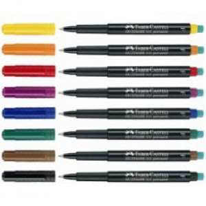 Marcatore Multimark permanente marrone  tratto 0 4 mm  ideale per le superfici lisce  con gomma per inchiostro (conf.10)