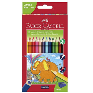 CF12 JUMBO PASTELLI COLORI ASSORTITI + TEMPERINO