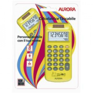 AURORA - DISPLAY 12 DIGIT - METALLIZZATA DOPPIA ALIMENTAZIONE TASTIERAIN GOMMA