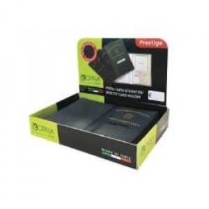 ESPOSITORE 25 CUSTODIE CARTA IDENTITÀ  PRESTIGE   IN PVC ESPANSO      EFFETTO TESSUTO 4 COLORI ASSORTITI