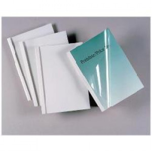 Cartelline termiche Optimal  dorso 6 mm  formato A4  trasparente/bianco (conf.100)
