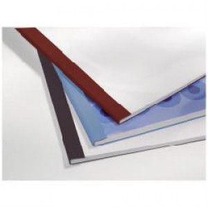 Cartelline termiche  Leathergrain goffrate  dorso 4mm  formato A4  trasparente/blu (conf.100)