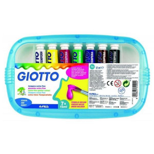 Tempera Giotto in tubetto 12 ml  confezione 7 pz assortiti