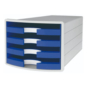 CASSETTIERA IMPULS CON 4 CASSETTI APERTI BLU