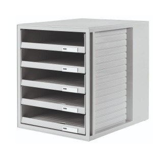 CASSETTIERA SCHRANK-SET  CON 5 CASSETTI APERTI  GRIGIO CHIARO