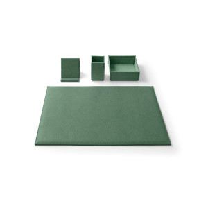SERVIZIO DA SCRITTOIO CHARME 4 PZ CM 60X40 IN SIMILPELLE VERDE ACQUA