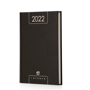 AGENDA GIORNALIERA 15X21 ALFA IN PAPERCOAT NERO