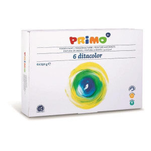 6 colori tempera a dita in barattolo polipropilene 250g