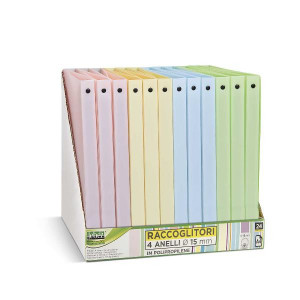 Raccoglitore PASTEL 4 anelli diam. 15mm  f.to 25x31 cm