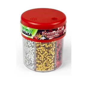 DECO X-MAS DISPENSER 75-80 G   CUORI-STELLE-POIS/BIANCO-ROSSO-ORO-ARGENTO