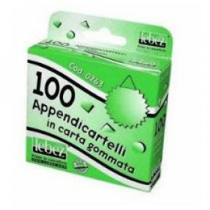 SCATOLA 100 APPENDICARTELLI GOMMATI