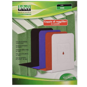COPPIA DI LEGGILIBRI A "L" IN METALLO VERN.13,5X17,5CM ROSSO