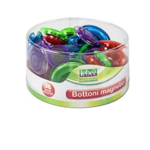 CF 36 BARATTOLO BOTTONI MAGNETICI  COLORI ASSORTUTI FLUO