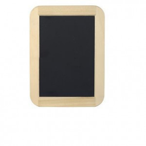 Lavagna in  ardesia con cornice in legno naturale 28x20 cm
