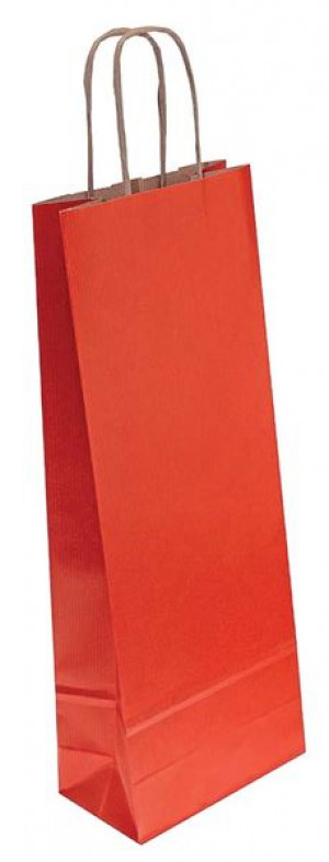 SHOPPER BOTTIGLIA KRAFT SEALING ROSSO