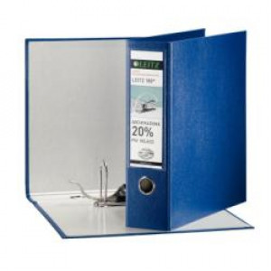 LEITZ REGISTRATORE 180° IN PLASTICA CON CUSTODIA - F.TO PROTOCOLLO DORSO 8 CM BLU   (CONF.6)