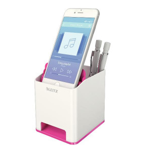 WOW - Portapenne con amplificatore del suono Dual Color Fucsia metallizzato