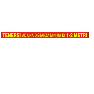 ADESIVO BIANCO  CM 100X7 - CARTELLO TENERSI AD UNA DISTANZA MINIMA DI 1 METRO (SEGNALETICA PER PAVIMENTO CON TRATTAMENTO ANTISCIVOLO)
