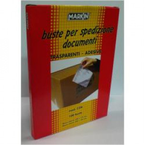 MARKIN C5N - 100 BUSTE ADESIVE PER SPEDIZIONE DOCUMENTI 225X165 MM.   NEUTRE